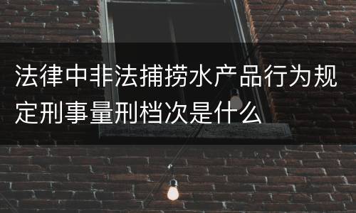 法律中非法捕捞水产品行为规定刑事量刑档次是什么