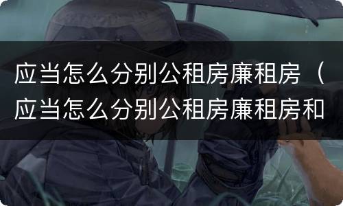 应当怎么分别公租房廉租房（应当怎么分别公租房廉租房和商品房）