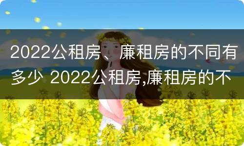 2022公租房、廉租房的不同有多少 2022公租房,廉租房的不同有多少种