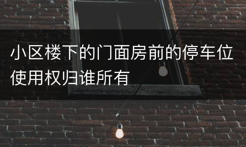 小区楼下的门面房前的停车位使用权归谁所有