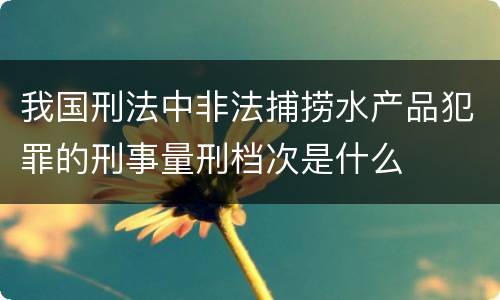 我国刑法中非法捕捞水产品犯罪的刑事量刑档次是什么