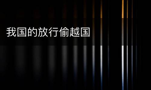 我国的放行偷越国
