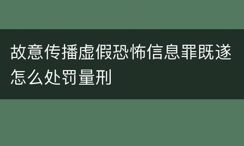 故意传播虚假恐怖信息罪既遂怎么处罚量刑
