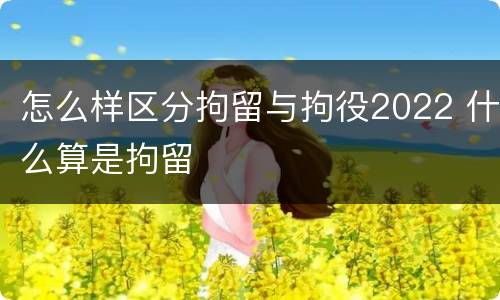 怎么样区分拘留与拘役2022 什么算是拘留