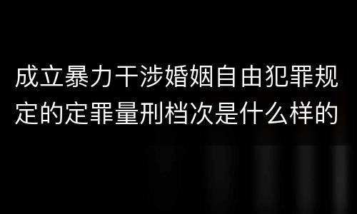 成立暴力干涉婚姻自由犯罪规定的定罪量刑档次是什么样的