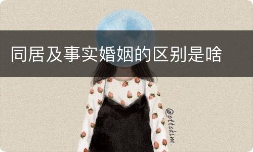 同居及事实婚姻的区别是啥