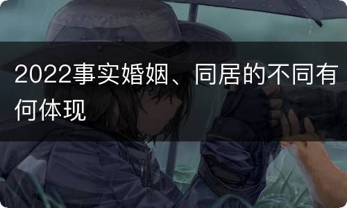 2022事实婚姻、同居的不同有何体现