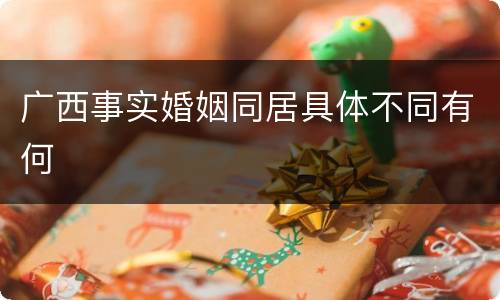 广西事实婚姻同居具体不同有何