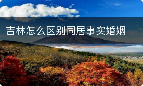 吉林怎么区别同居事实婚姻