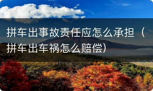 拼车出事故责任应怎么承担（拼车出车祸怎么赔偿）