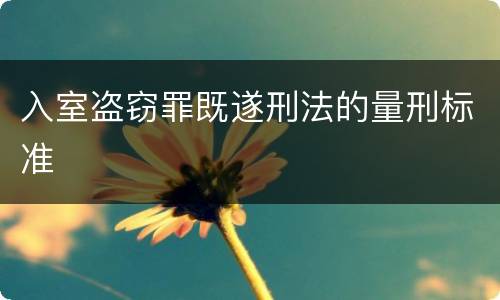 入室盗窃罪既遂刑法的量刑标准