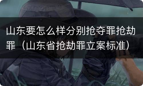 山东要怎么样分别抢夺罪抢劫罪（山东省抢劫罪立案标准）
