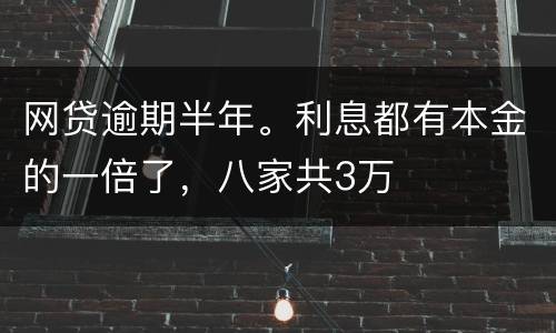 网贷逾期半年。利息都有本金的一倍了，八家共3万