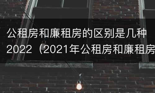 公租房和廉租房的区别是几种2022（2021年公租房和廉租房有什么区别）