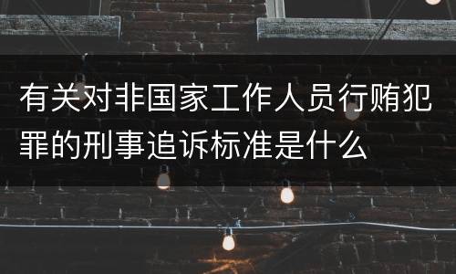 有关对非国家工作人员行贿犯罪的刑事追诉标准是什么