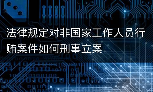 法律规定对非国家工作人员行贿案件如何刑事立案