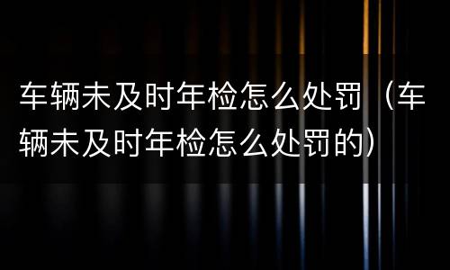 车辆未及时年检怎么处罚（车辆未及时年检怎么处罚的）