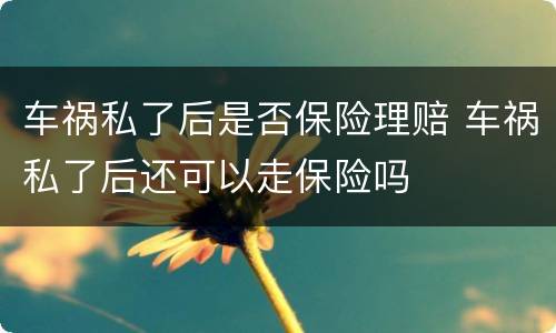 车祸私了后是否保险理赔 车祸私了后还可以走保险吗