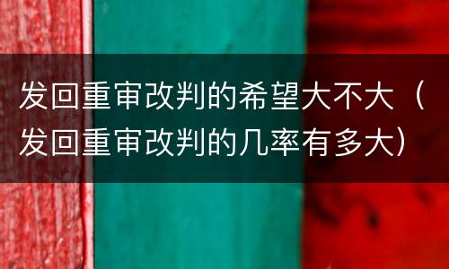 发回重审改判的希望大不大（发回重审改判的几率有多大）