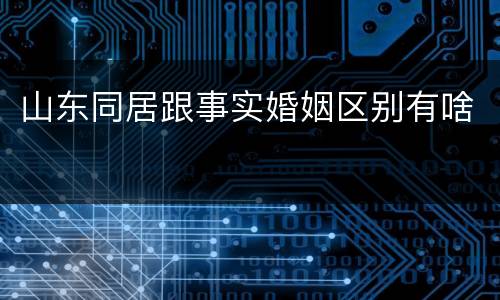 山东同居跟事实婚姻区别有啥