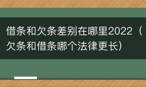 借条和欠条差别在哪里2022（欠条和借条哪个法律更长）