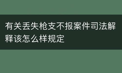 有关丢失枪支不报案件司法解释该怎么样规定