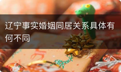 辽宁事实婚姻同居关系具体有何不同