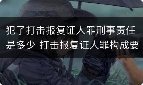 犯了打击报复证人罪刑事责任是多少 打击报复证人罪构成要件