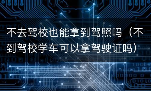 不去驾校也能拿到驾照吗（不到驾校学车可以拿驾驶证吗）