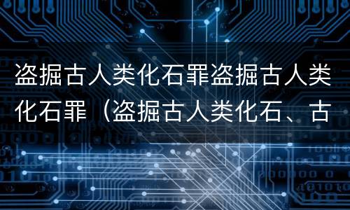 盗掘古人类化石罪盗掘古人类化石罪（盗掘古人类化石、古脊椎动物化石罪）