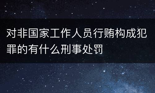 对非国家工作人员行贿构成犯罪的有什么刑事处罚