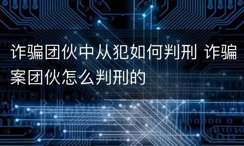 诈骗团伙中从犯如何判刑 诈骗案团伙怎么判刑的