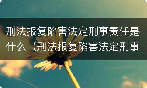 刑法报复陷害法定刑事责任是什么（刑法报复陷害法定刑事责任是什么罪名）