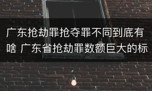 广东抢劫罪抢夺罪不同到底有啥 广东省抢劫罪数额巨大的标准
