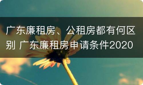 广东廉租房、公租房都有何区别 广东廉租房申请条件2020
