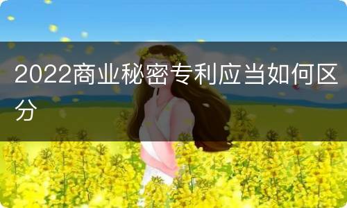 2022商业秘密专利应当如何区分