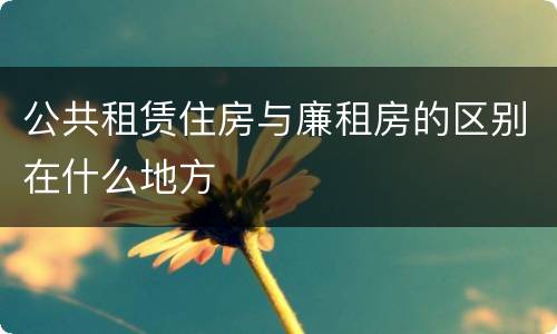 公共租赁住房与廉租房的区别在什么地方