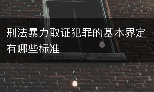 刑法暴力取证犯罪的基本界定有哪些标准