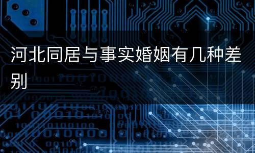 河北同居与事实婚姻有几种差别