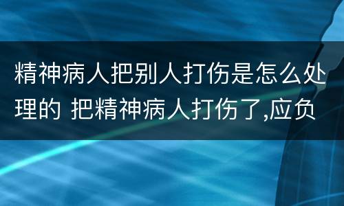 精神病人把别人打伤是怎么处理的 把精神病人打伤了,应负什么责任
