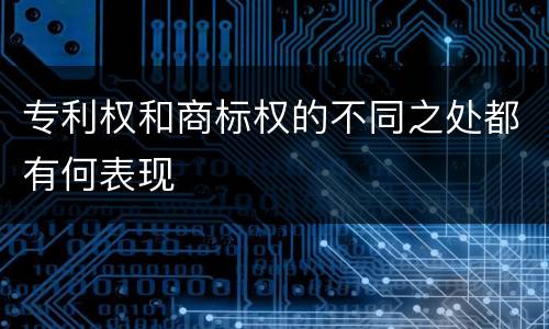 专利权和商标权的不同之处都有何表现