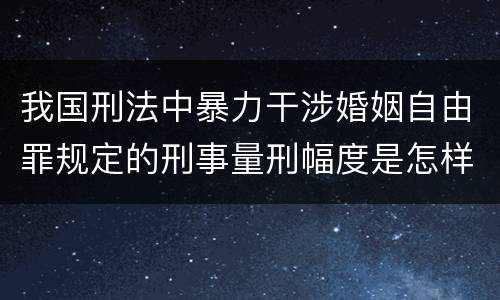我国刑法中暴力干涉婚姻自由罪规定的刑事量刑幅度是怎样的