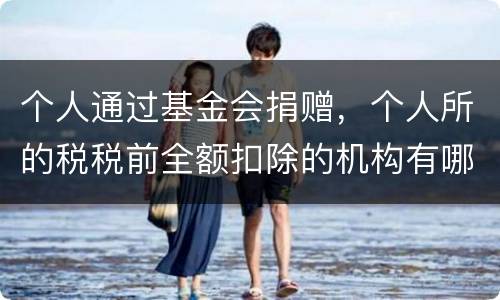 个人通过基金会捐赠，个人所的税税前全额扣除的机构有哪些