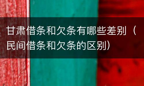 甘肃借条和欠条有哪些差别（民间借条和欠条的区别）