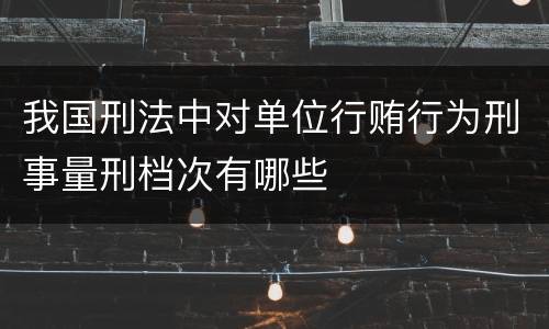 我国刑法中对单位行贿行为刑事量刑档次有哪些