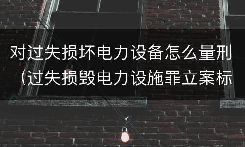 对过失损坏电力设备怎么量刑（过失损毁电力设施罪立案标准）
