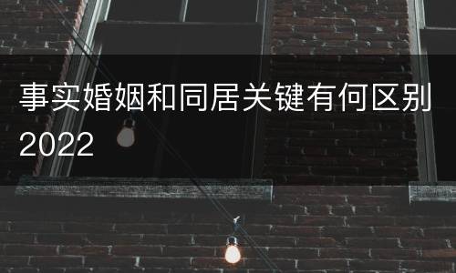 事实婚姻和同居关键有何区别2022