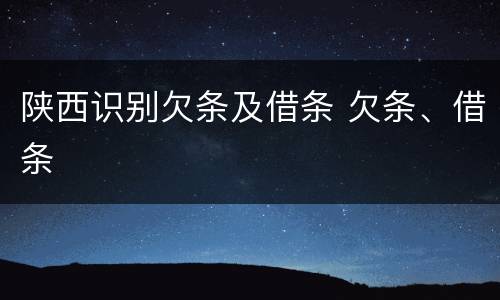 陕西识别欠条及借条 欠条、借条