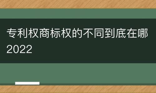 专利权商标权的不同到底在哪2022