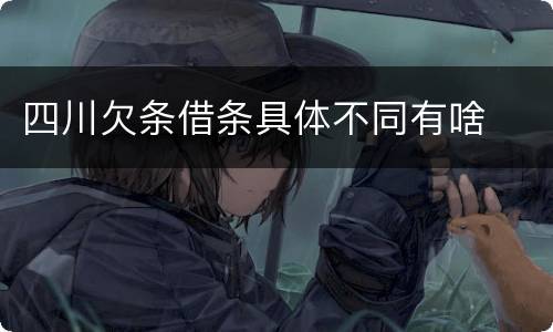 四川欠条借条具体不同有啥